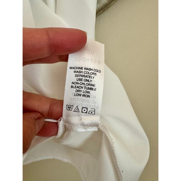 Jessica London Plus 20 White Blouse Black Floral Lace Applique Top - Picture 7 of 8